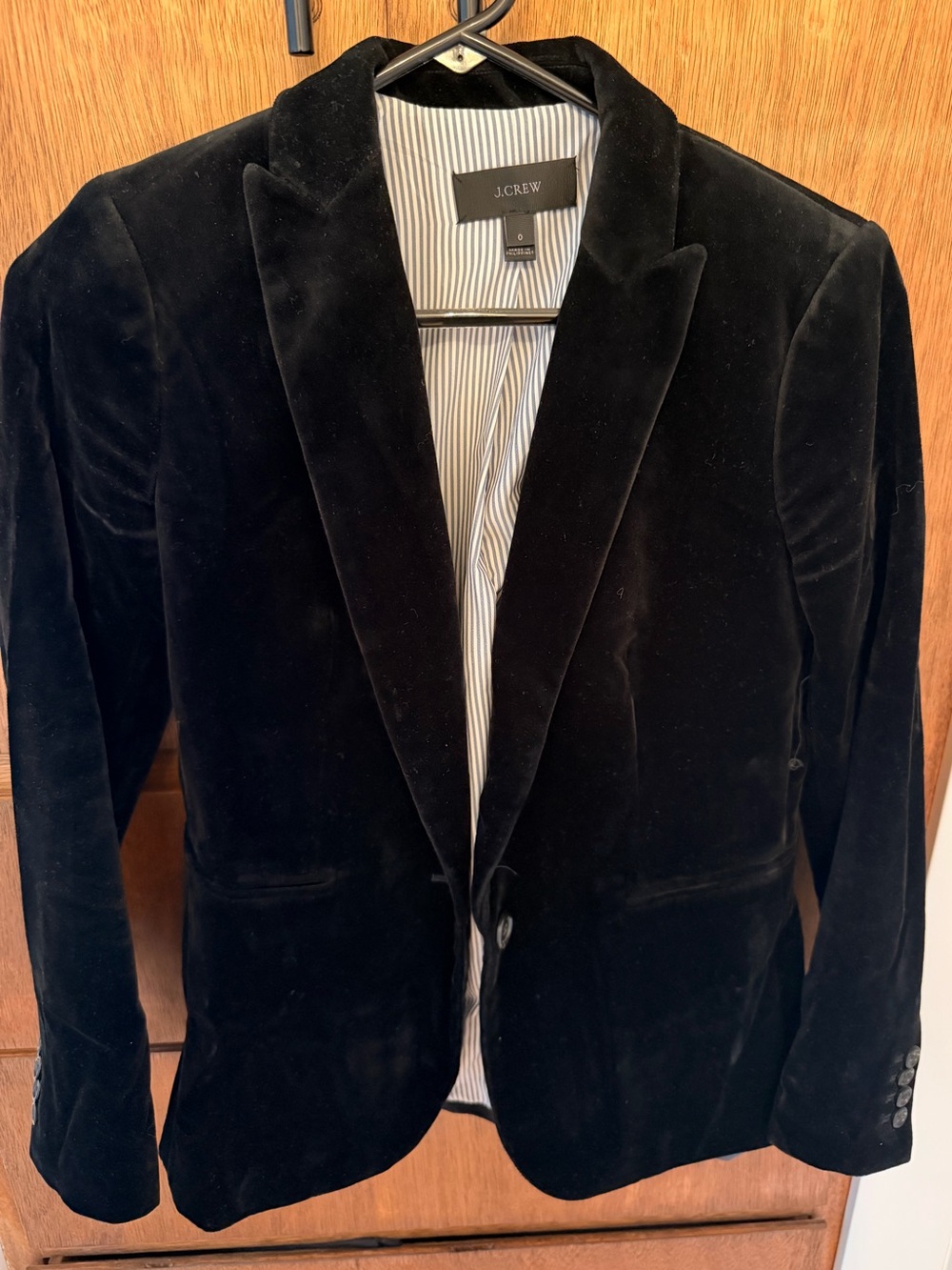 J. Crew Parke Black Velvet Blazer - Women’s Tailored Jacket. Size 0